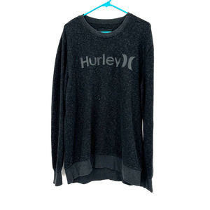 Hurley size XL mens pullover style sweater dark‎ gray black cotton blend